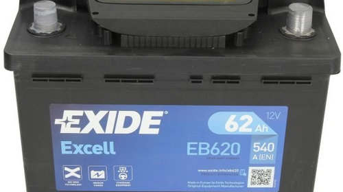 Baterie Exide Excell 62Ah 540A 12V EB620