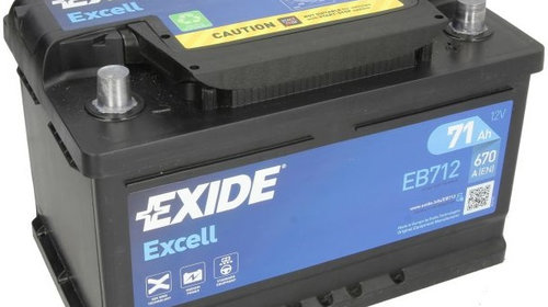 Baterie Exide Excell 71Ah 670A 12V EB712