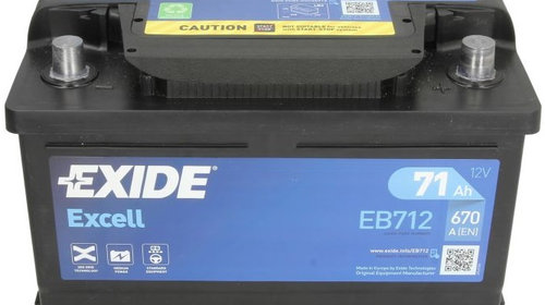 Baterie Exide Excell 71Ah 670A 12V EB712