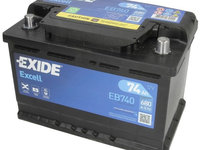 Baterie Exide Excell 74Ah 680A 12V EB740