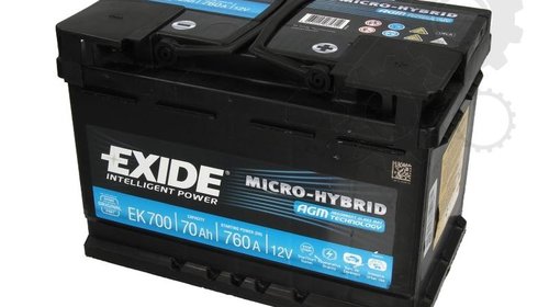 Baterie exide micro hybrid agm 70ah 760a