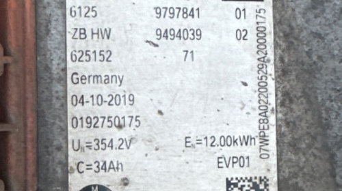 Baterie hybrid bmw g20 330e 2019