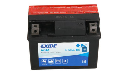 Baterie Moto Exide Agm 12V 3Ah 50A YTX4L-BS EXIDE