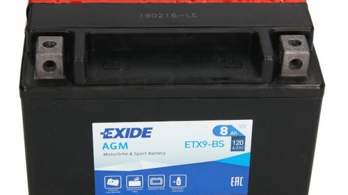 Baterie Moto Exide Agm 12V 8Ah 120A YTX9-BS EXIDE