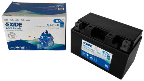 Baterie Moto Exide Agm Ready 8.6Ah 145A 12V Y