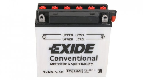 Baterie Moto Exide Conventional Motorbike & Sport Battery 12V 5,5Ah 45A R + 12N5.5-3B EXIDE