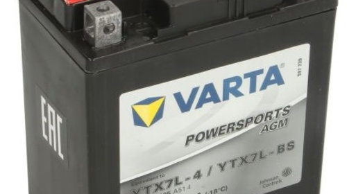 Baterie Moto Varta Powersports Agm 6Ah 12V YTX7L-BS VARTA FUN