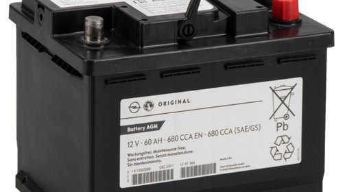 Baterie Oe Opel AGM 60Ah 12V 680A 13502000 SA