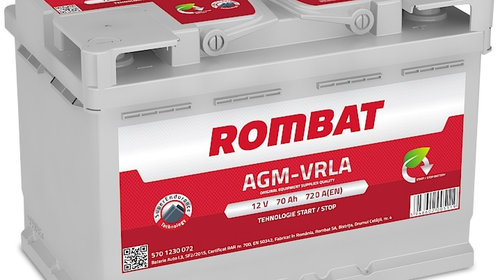 Baterie Rombat Agm-Vrla Start-Stop 70Ah 720A 