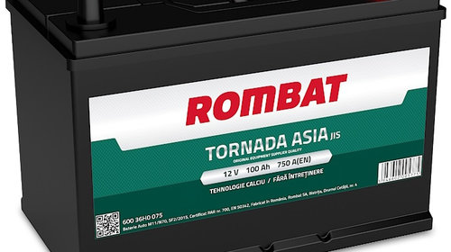 Baterie Rombat Tornada Asia 100Ah 750A 60036H