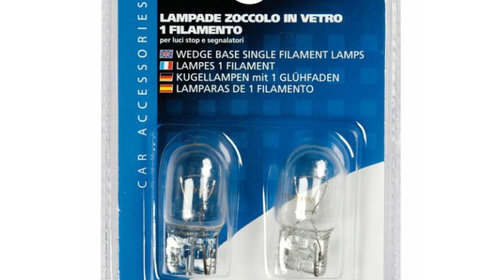 Bec 12V - W21W - 21W Frana semnaliz ceata soclu sticla W3x16d 2buc Lampa LAM58097