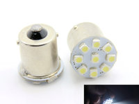 Bec 9 LED SMD tip cireasa BA15S 12V lumina alba JSUN52 (pret/set)