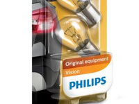 Bec ambalaj blister 2buc P21W 12V 21W BA15S bec de baza Vision DS DS 3 DS 4 DS 5 DS 7 IVECO DAILY CITYS DAILY I DAILY II DAILY III DAILY IV DAILY LINE DAILY TOURYS 01.60- PHILIPS PHI 12498/2B