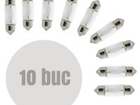 Bec auto C10W - 11x35mm 12V 10W - set de 10 - CARGUARD BAA036