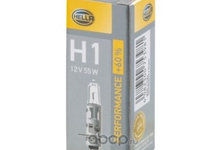 Bec auto cu halogen HELLA H1 12V, 55W, performance, 60% mai multa lumina, P14.5s, 1 buc. 8GH223498211