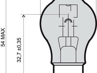 Bec auto cu halogen pentru far BestAutoVest 12V 45/40W BA20D Sym Duplo pentru faruri la motociclete, 1 buc.