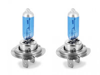 Bec auto cu halogen pentru far Carguard, +50% lumina H7 12V 55W PX26D, alb xenon, set 2 bucati