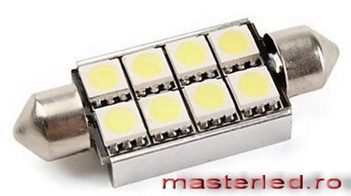 Bec auto cu led C5W, 8 SMD Canbus