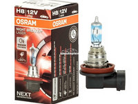 Bec auto halogen OSRAM H8 12V, 35W, night breaker laser, 800lm, cu pana 150% mai multa lumina, culoare temperatura 3900K, PGJ19-1, 64212NL, 1 buc.