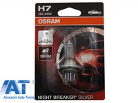 Bec Auto Halogen Osram NIGHT BREAKER SILVER 64210NBS-01B H7 12V 55W Blister (1 unit)