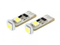 Bec auto led 3 SMD Can Bus Carguard 12V T10 W2.1x9.5d 3W , led pozitie 2 buc.