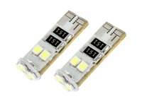 Bec auto led SMD Can Bus Carguard 12V T10 W2.1x9.5d 3W alb , led pozitie 2 buc.