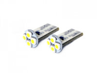 Bec auto led SMD Carguard 12V T10 W2.1x9.5d 0.4W alb , led pozitie 2 buc.