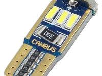 Bec Auto Led T10 4014 Cu 9 SMD Alb 12V CanBus JSUN43 090221-17