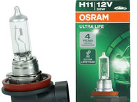 Bec auto OSRAM H11 12V, 55W, ultralife, Quadruple durabilitate, PGJ19-2, 64211ULT 1 buc.