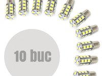 Bec auto tip LED BAY15D 5W 12V, cu 18 leduri, set 10 buc