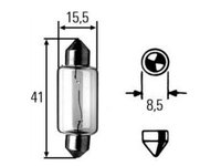 Bec auto tip sofit Hella 8GM002091141, 12V 15W W15W, soclu SV8,5-8, 1 buc.