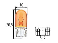 Bec auto WY5W HELLA 12V, 5W, galben, W2.1x9.5d, 8GP003594541, 10 buc la cutie