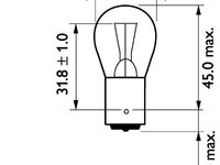 Bec Camion 24v P21w Ba15s Set 10 Buc Philips 13498CP