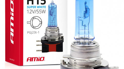 Bec Cu Halogen H15 12v 55w Super White Amio 0