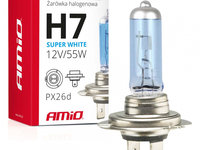 Bec Cu Halogen H7 12v 55w Filtru Uv (e4) Super White Amio 01157