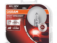 Bec Cu Halogen Osram H1 12v 55w P14,5s Night Breaker Silver +100% /2 Buc Amio O-64150NBS-HCB