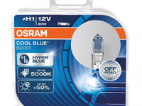 Bec Cu Halogen Osram H1 12v 80w P14,5s Cool Blue Boost 5500k / 2 Buc Amio O-62150CBB-DUO