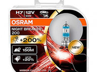 Bec Cu Halogen Osram H7 12v 55w Px26d Night Breaker 200 /2 Buc Amio O-64210NB200-HCB