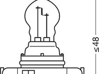 Bec cutie 1buc PSX24W 12V 24W PG20/7 Original Line DS DS 3 CHEVROLET CAPTIVA CITROEN C3 III C4 CACTUS MINI F57 CLUBMAN F54 PEUGEOT 208 208 I PARTNER ORIGIN 06.06- OSRAM OSR2504