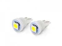 Bec de pozitie tip LED T10 W2.1x9.5 12V 0.25W , cu 1 Led SMD, set 2 buc