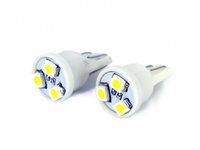 Bec de pozitie tip LED T10 W2.1x9.5 12V 0.3W , cu 3 Led-uri SMD, set 2 buc