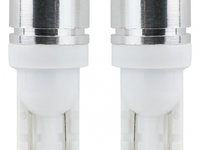 Bec de pozitie tip LED T10 W2.1x9.5 W5W, 12V, 1 LED SMD 1W, culoare alb, AMIO, set 2 buc