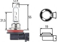 Bec far de lucru 8GH 008 357-001 HELLA pentru Mazda 6 Volvo V60 Volvo Xc60 Volvo C30 Volvo S80 Volvo Xc70 Volvo S60 Mitsubishi Montero Mitsubishi Pajero Mitsubishi Pajeroshogun Mitsubishi Shogun Renault Vel Volvo V70 Audi Allroad Audi A4 Vw Touareg