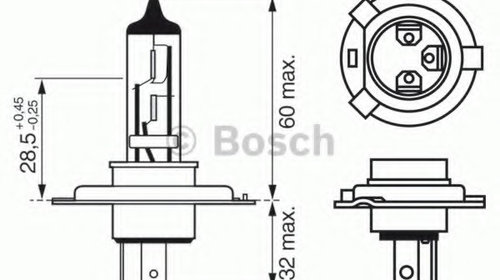 Bec far faza lunga 1 987 302 045 BOSCH pentru