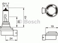 Bec far faza lunga 1 987 302 084 BOSCH pentru Renault Megane Ford C-max Ford Grand Renault Gran Mitsubishi Asx Mitsubishi Rvr CitroEn C4 Mitsubishi Outlander Land rover Discovery Land rover Lr4 Toyota Ist Toyota Urban Fiat Doblo Bmw X5 Bmw X6 Ford Ra