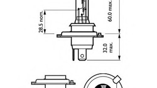 Bec far faza lunga 12342LLECOS2 PHILIPS pentr