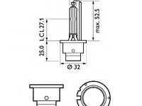 Bec far faza lunga 85122VIS1 PHILIPS pentru Mitsubishi Asx Mitsubishi Rvr Mitsubishi Outlander Nissan Gt-r Mercedes-benz Sl Land rover Range rover Mitsubishi Galant Mitsubishi Lancer Bmw Seria 7 Opel Omega Audi A8 Audi A6 Mazda 6 Audi A4