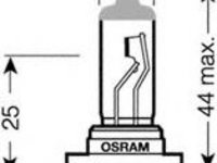 Bec, far faza lunga CITROËN C-ELYSEE (2012 - 2020) OSRAM 64210CBI-01B