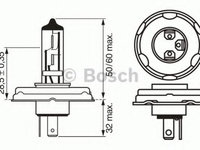 Bec, far faza lunga FIAT DUCATO caroserie (280) (1982 - 1990) BOSCH 1 987 302 021 piesa NOUA