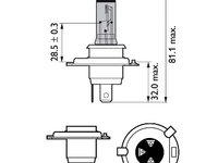 BEC FAR H4 60/55W 12V WHITE VISION ULTRA (blister) PHILIPS